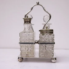 Silver-plated early 20th century four-piece cruet set