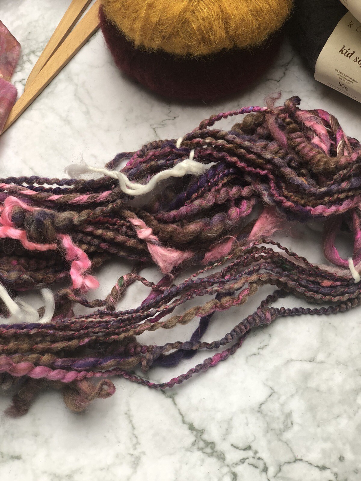 Brushed Kid Rowan Drops Alpaca Silk Yarn Job Lot Bundle Hand Spun Art