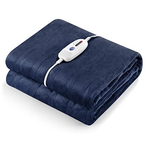 Heated Electric Blanket Twin Size 62u0026#034; x 84u0026#034; Flannel Heated Blanket  with 4 Hea... | eBay