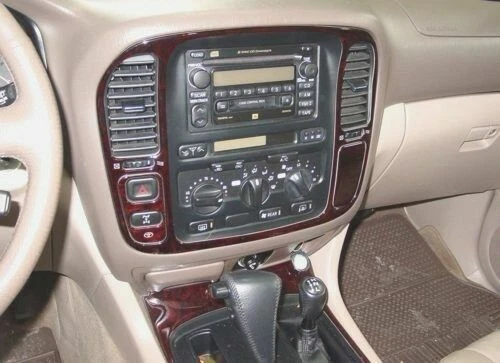 TOYOTA LAND CRUISER FIT 1998-2002 CONJUNTO DE MADEIRA CHERRY BURL PAINEL ACABAMENTO KIT AUTOMÁTICO 19 PEÇAS - Imagem 3 de 4