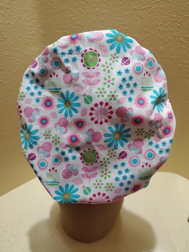 Minnie Mouse Floral #2 Women's Bouffant Surgical Scrub Hat/Cap Handmade - Picture 4 of 5