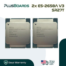 Lot of 2 Intel Xeon E5-2658A V3 2.20GHz 12C LGA 2011-3 30MB CPU Server Processor