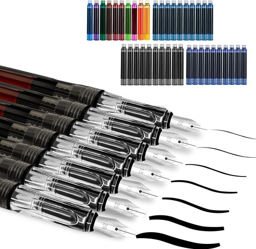 Calligraphy set, 7 Pens with Different Nibs and 40 Ink Multicolor | eBay