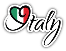 Italy Flag Slogan Car Bumper Sticker Decal