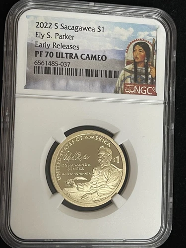 2022-S Sacagawea $1 Ely S Parker NGC Graded PF70 UCAM Native Label Beauty
