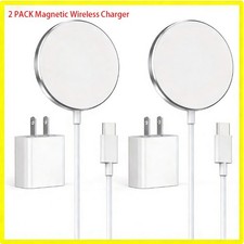 2 PACK Magnetic Wireless Charger Pad For Magsafe iPhone 16 15 14 13 12 X Pro Max