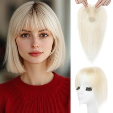REECHO Hair Toppers for Women Real Human Hair, Seamless Human Hair Toppers with