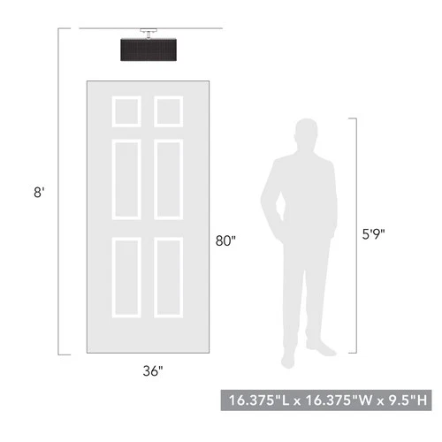 Golden Lighting 1084-SF BW Erma 3 Light 16"W Semi-Flush Drum - Black - Picture 4 of 4