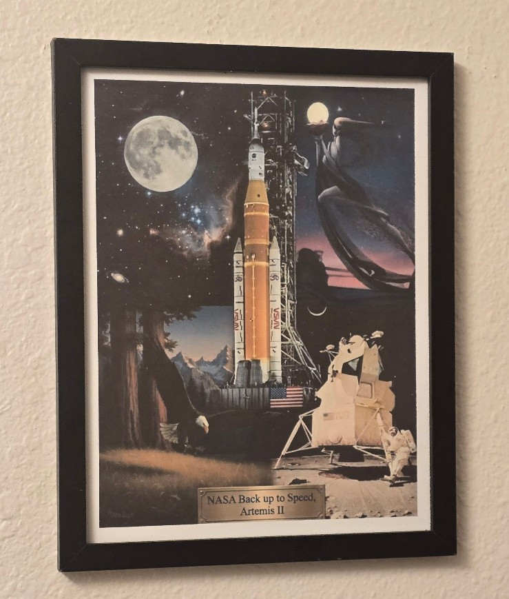 Artemis Ii Nasa Moon Rocket Framed Art Print By Vista Eagle