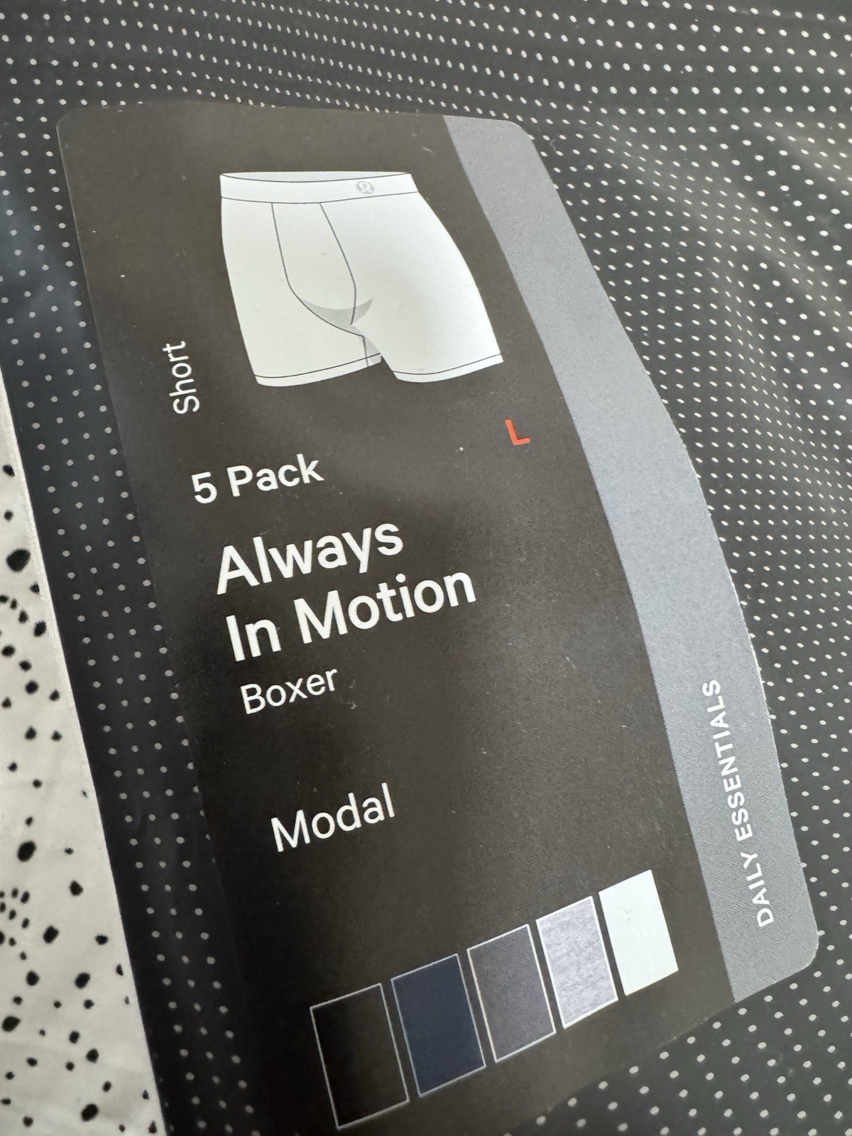 always in motion boxer 5pk. 5”   Size Available S,M,L, NWT