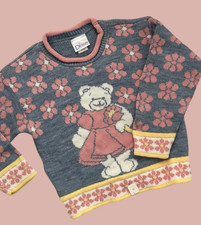 Girls Vintage Sweater Teddy Bear by In Design Size Large