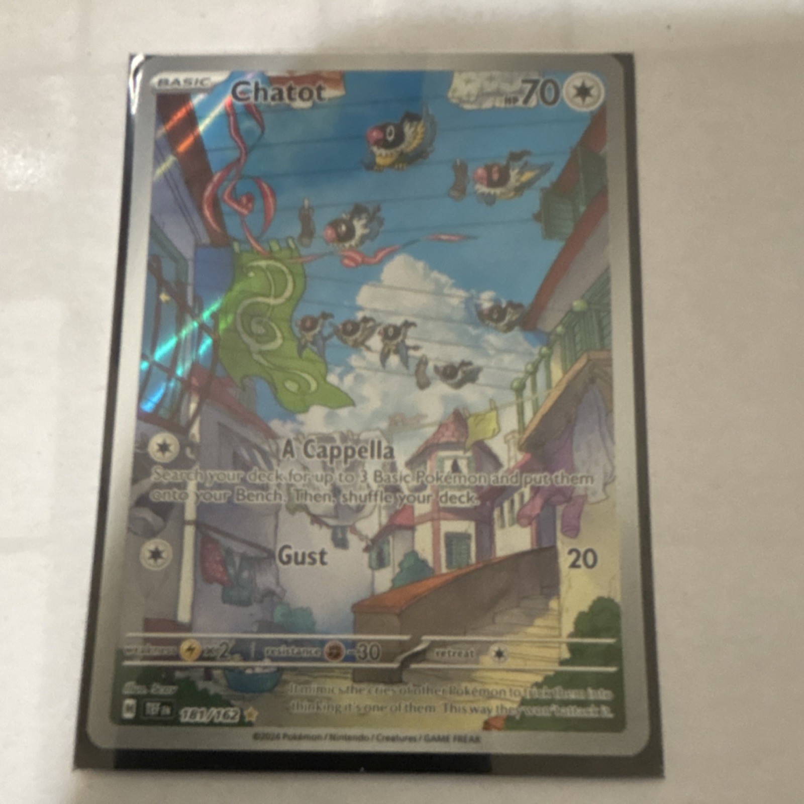 Pokémon Chatot 181/162 SV05 Temporal Forces Illustration Rare Holo English