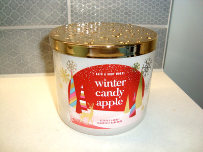 NEU BATH & BODY WORKS WINTER CANDY APPLE DUFTKERZE 3 Dochte 411g 14,5 oz