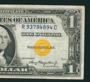 $1 1935 A (( NORTH AFRICA )) Silver Certificate ** PAPER CURRENCY