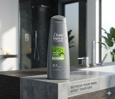 3-PackDove MEN +Care 2-in-1 Shampoo +Conditioner Fresh Clean Hair &Scalp+Menthol