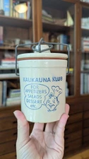 Kaukauna Klub Vintage Stoneware Cheese Crock with Wire Bail Lid 3" Tall