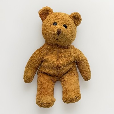 Avon Tan Teddy Bear Beanie Plush Bean Bag Chamois Soft Chenille Brown VTG 9in