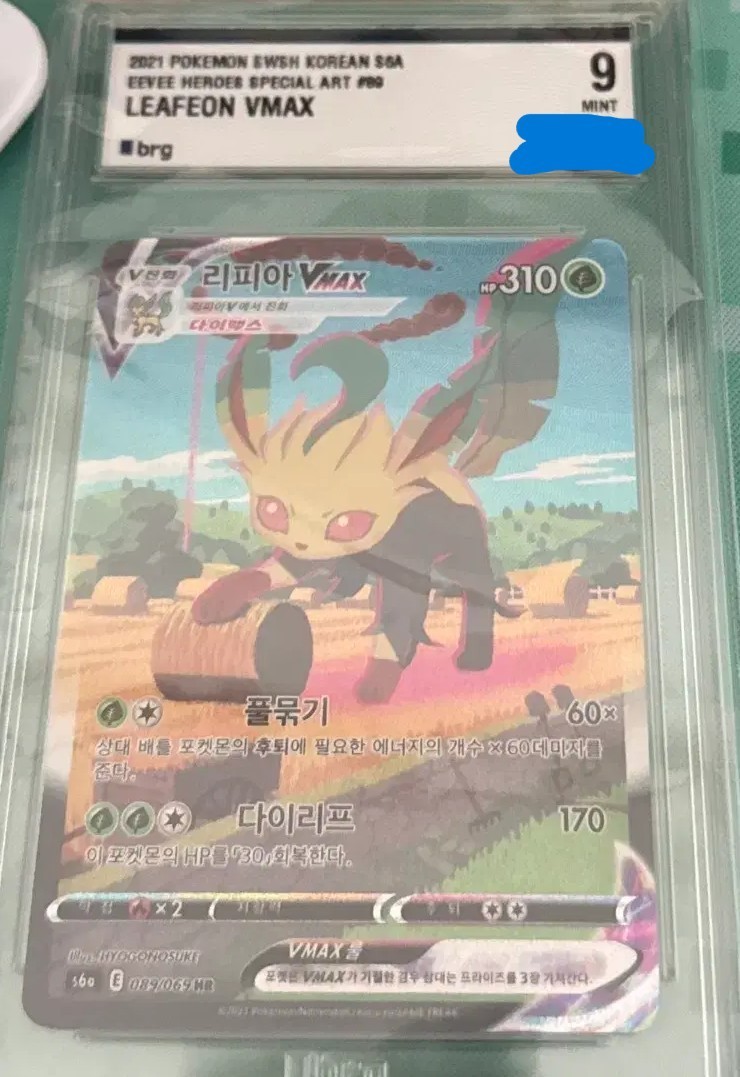 BRG9 Leafeon VMAX 089/069 HR Eevee Heroes Full Art 2021 Pokemon Card Korean