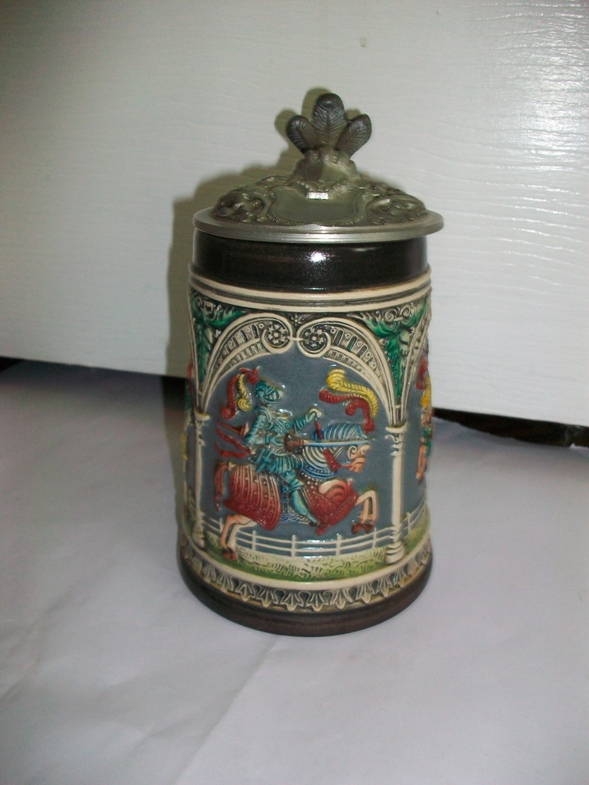 1983 GERZ West Germany Beer Stein Jousting Knights Ltd Edition Knight's Tankard