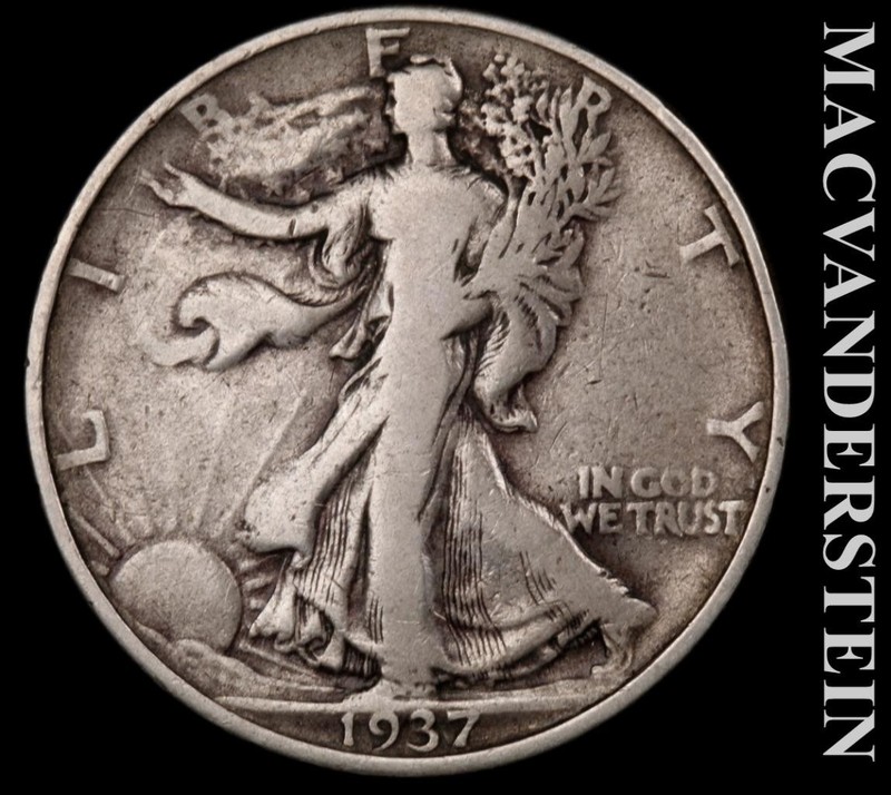 1937 Walking Liberty Half Dollar- Scarce Better Date- No Reserve #L9377