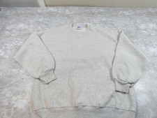 Vintage Jereezs Sweatshirt Men XL Grey Blank Super Sweats USA Made Retro Jumper