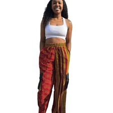 African Ankara Wax Print Double Pattern Cargo/Palazzo Pants/Bottom