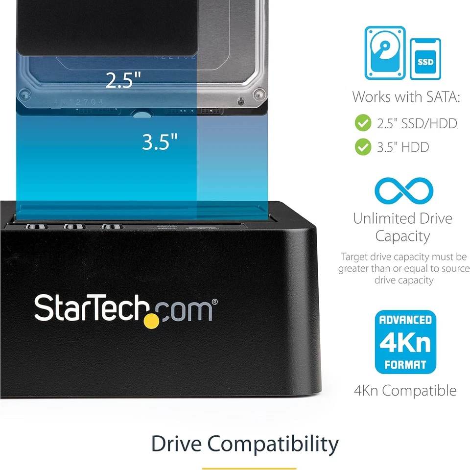 StarTech.com Standalone Hard Drive Duplicator, Dual Bay HDD/SSD Cloner/Copier, U - Image 4 of 4