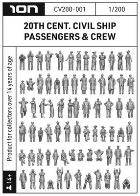 ION Model CV200-001 1:200 20th Century Civil Ship Passengers & Crew (3D-Printed)