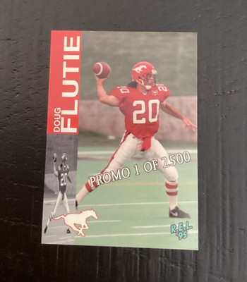 DOUG FLUTIE  (BOSTON COLLEGE) 1995 R.E.L. CFL  PROMO CARD  1 OF 2500
