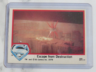 Superman Karte # 27 Escape from Destruction - Topps UK 1. Serie - 1978  