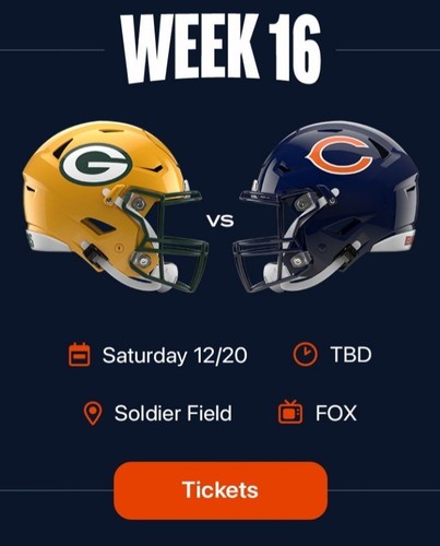 2 Tickets Chicago Bears Vs Packers 12/20/25 TBA pm CT. Sec 219 Row 10 Aisle. - Picture 2 of 3