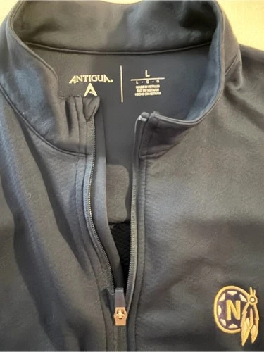 Antigua Men’s L Navy Blue Full Zip Performance Jacket Gold Logo image 3