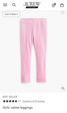 J.Crew Factory Crewcuts - Girls Pink Velvet Leggings - Size 8