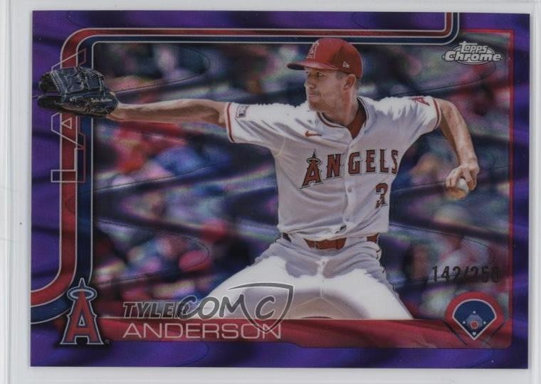 2025 Topps Chrome Purple RayWave Refractor 142/250 Tyler Anderson #227