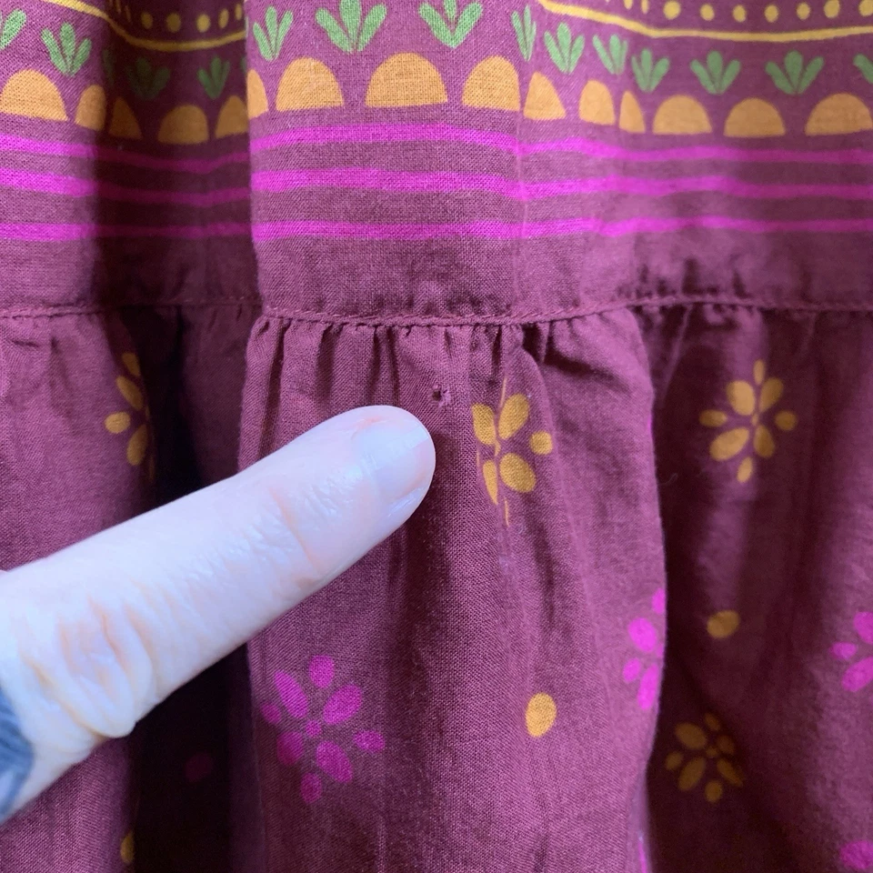 Gudrun Sjoden Womens Lalita Tiered Dress Sz XL Organic Cotton Artisian Boho Folk - Image 3 of 4