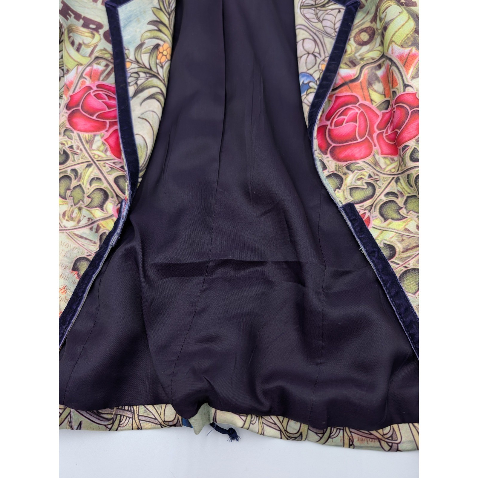 BOHO CHIC Tattoo Floral Lace Up Blazer Jacket Women Size 6