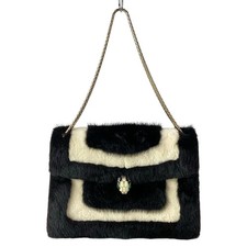 BVLGARI Serpenti Forever - Black White Fur Le...