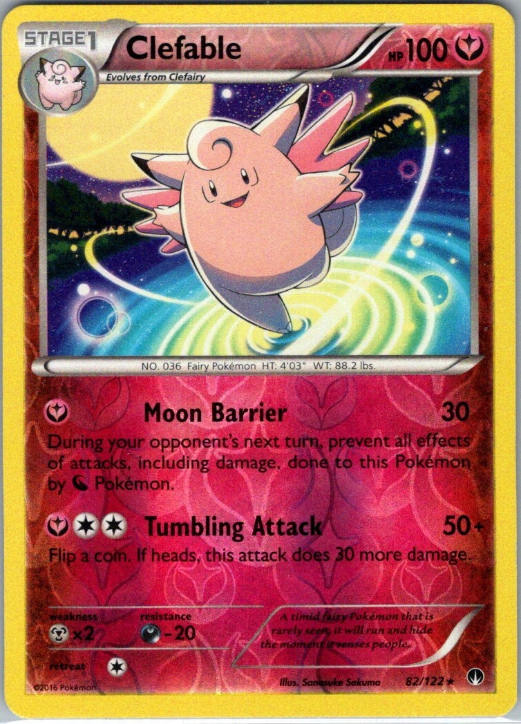 2016Pokémon TCG - BREAKpoint Reverse-Holo Rare - Clefable 82/122