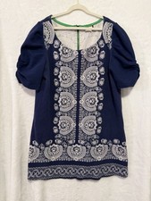 Anthropologie Akemi + Kin Size Large Dress Blue Manet Tunic Mini Short Sleeve