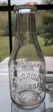 Vintage Quart Florida Universal Store Dairy Milk Bottle Deposit Milk Store
