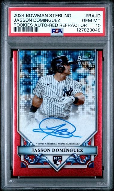 2024 Bowman Sterling Jasson Dominguez Auto Red Refractor Rookie RC /5 PSA 10