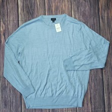 NWT J.Crew Wool Blend Sweater Men's Large Sky Blue Crew Neck