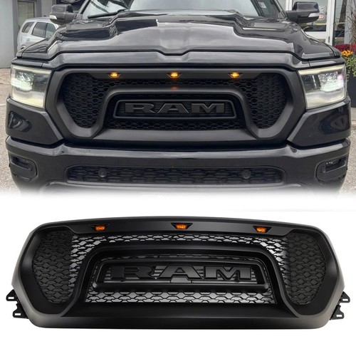 Front Grille For Dodge Ram 1500 2019 2020 2021 Rebel Style Grill W/Letters Black