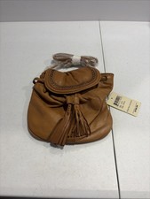 Lucky Brand Genuine Leather Crossbody Saddle Bag Purse