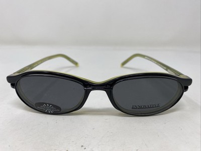 Innovative IMF300 Black/Honey 50-17-140 Eyeglasses Frame w/ Clip-on  Z44