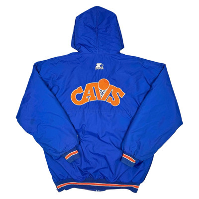 Vtg Rare NBA Cleveland Cavaliers Cavs Blue Starter Parka Jacket Men s Large
