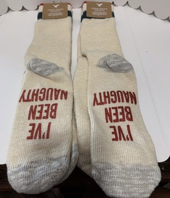 American Eagle Crew Socks  I ve Been Naughty   But I Can Be Nice  Lot Of 2 Pairs