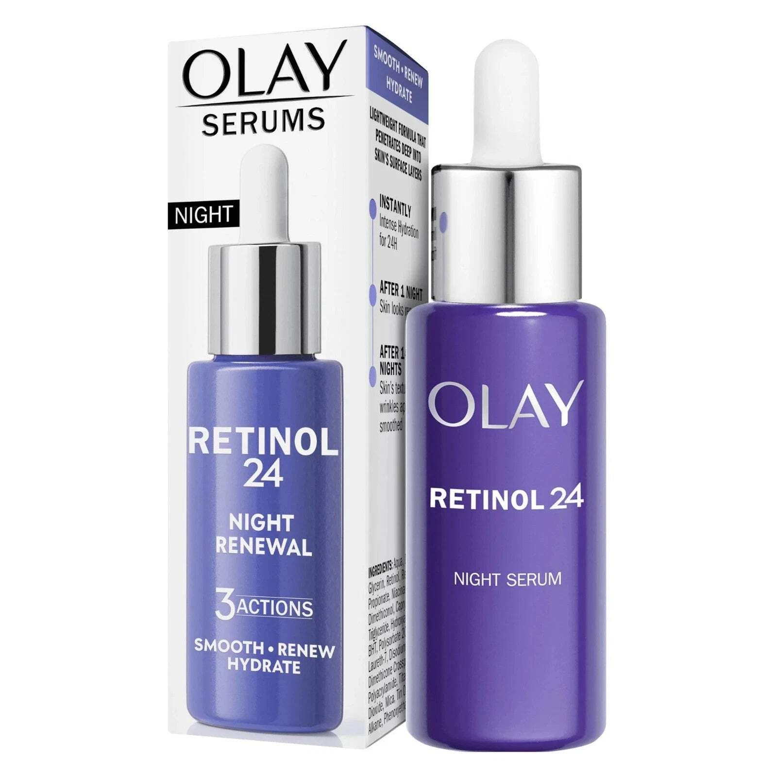 Olay Retinol24 Hydrating Night Serum Fragrance Free - 40ml