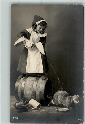 39789866 - 8000 Muenchen Bierkrug Fas Katze F.E.D. 218/8 Muenchner Kindl 1908