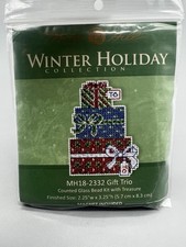 Christmas Gift Trio Counted Cross Stitch Glass Bead Mill Hill
